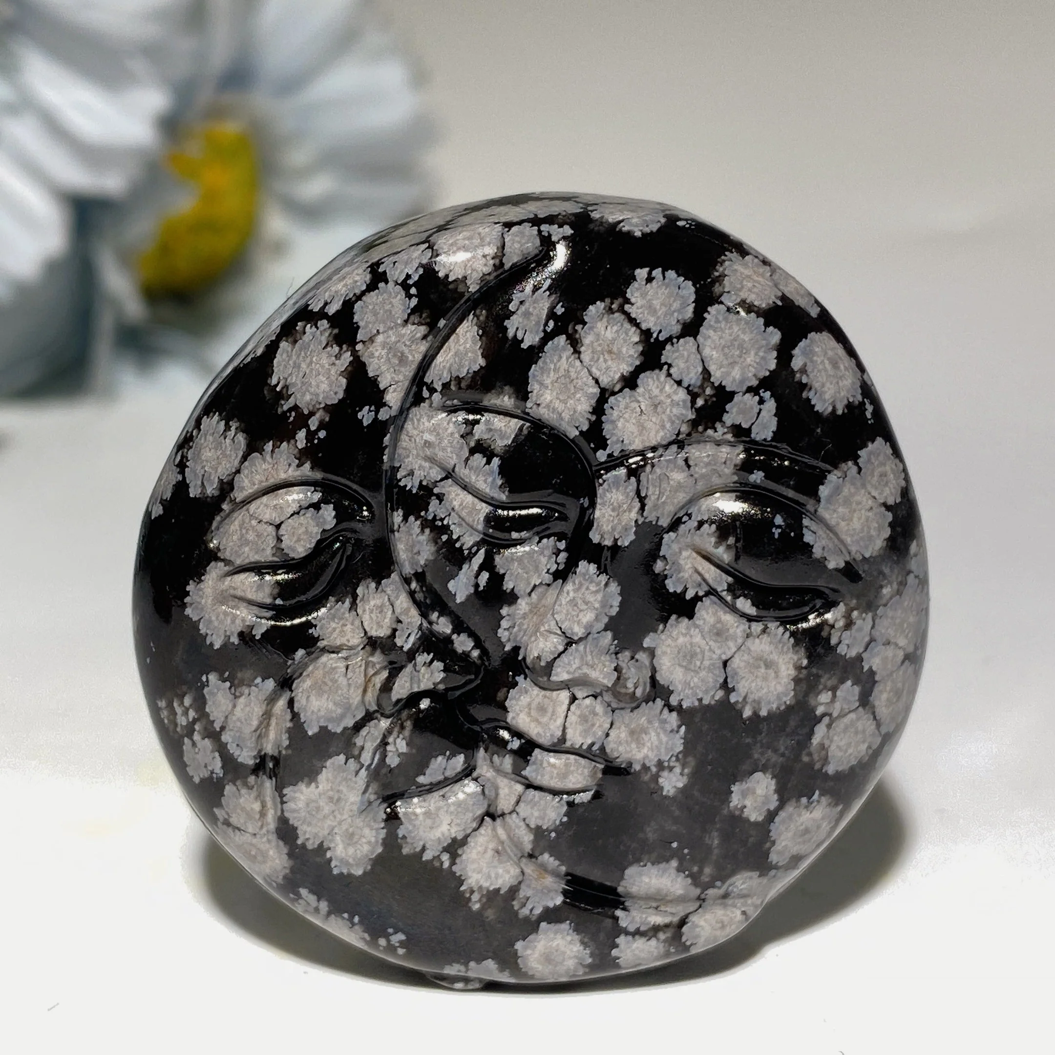1.7 inch Mixed Crystal Moon & Sun Face Figurine - Image 8