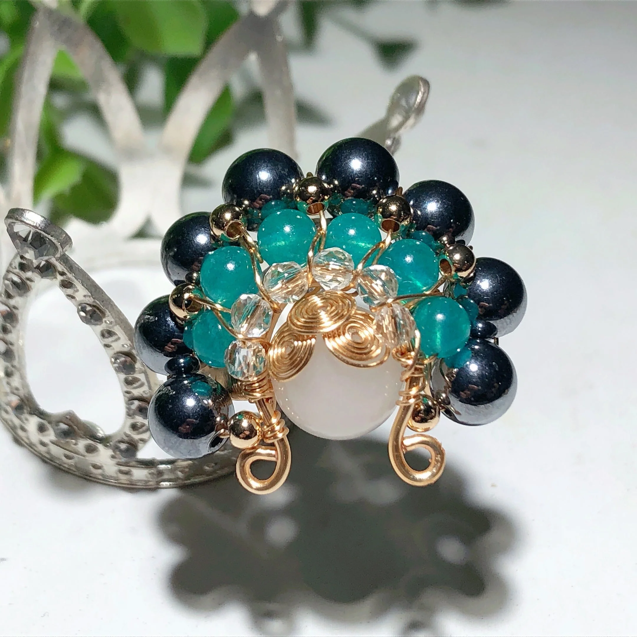 Mixed Crystal Gold Wirework Spiritual Healing Rings - Image 5