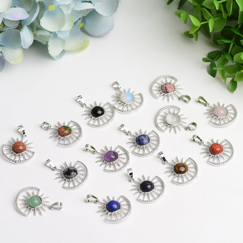 Mixed Crystal Sun Shape Spiritual Pendant 2.5cm Healing