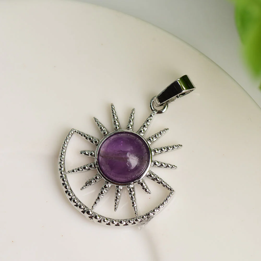 Mixed Crystal Sun Shape Spiritual Pendant 2.5cm Healing - Image 11