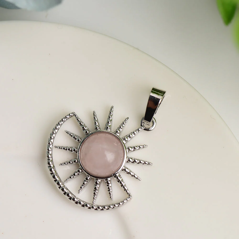 Mixed Crystal Sun Shape Spiritual Pendant 2.5cm Healing - Image 2