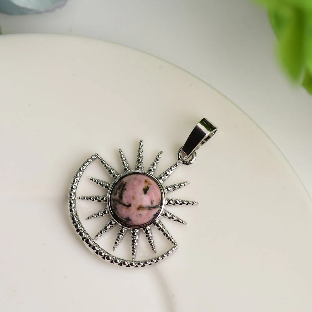 Mixed Crystal Sun Shape Spiritual Pendant 2.5cm Healing - Image 3
