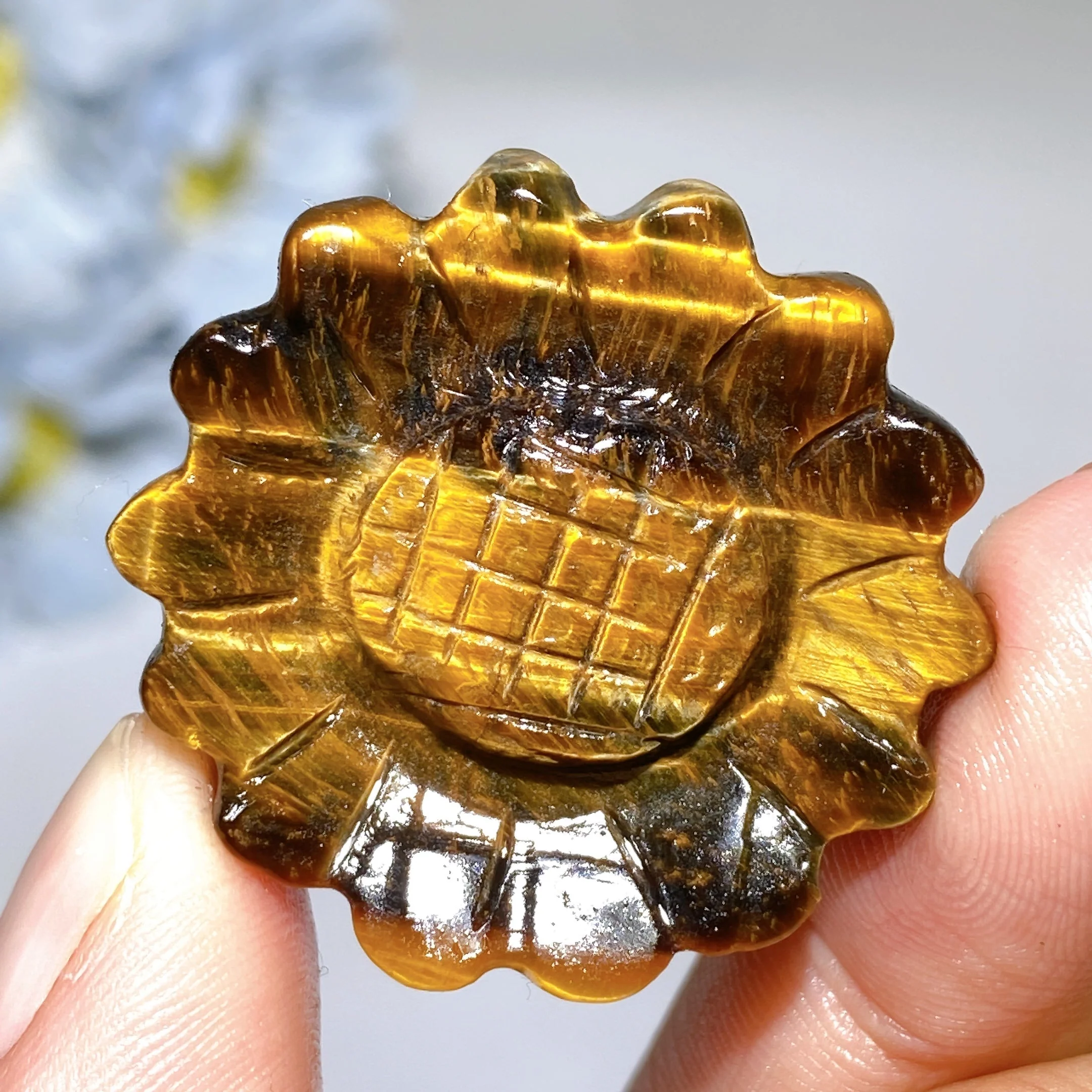 1.3-1.5 inch Mixed Crystal Sunflower Carving Crystal Figurines - Image 11