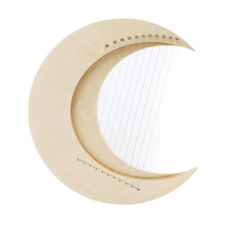 Moon Lyre Harp Instrument for Beginners - 8/11/15 Strings - Image 2