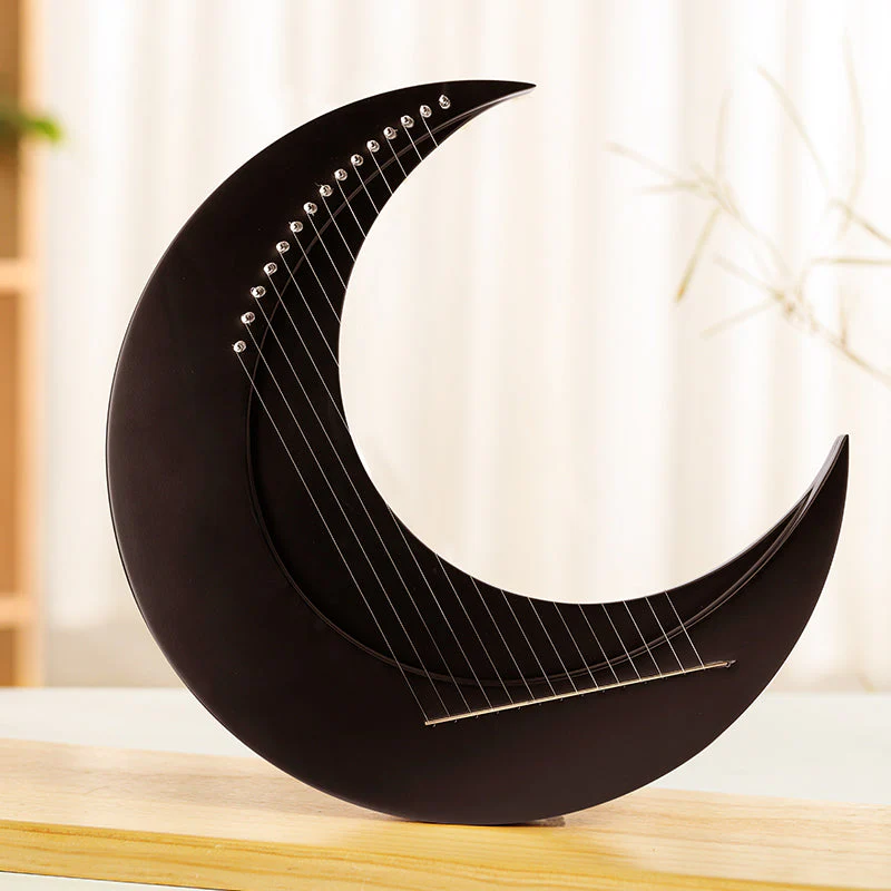 Moon Lyre Harp Instrument for Beginners - 8/11/15 Strings - Image 4