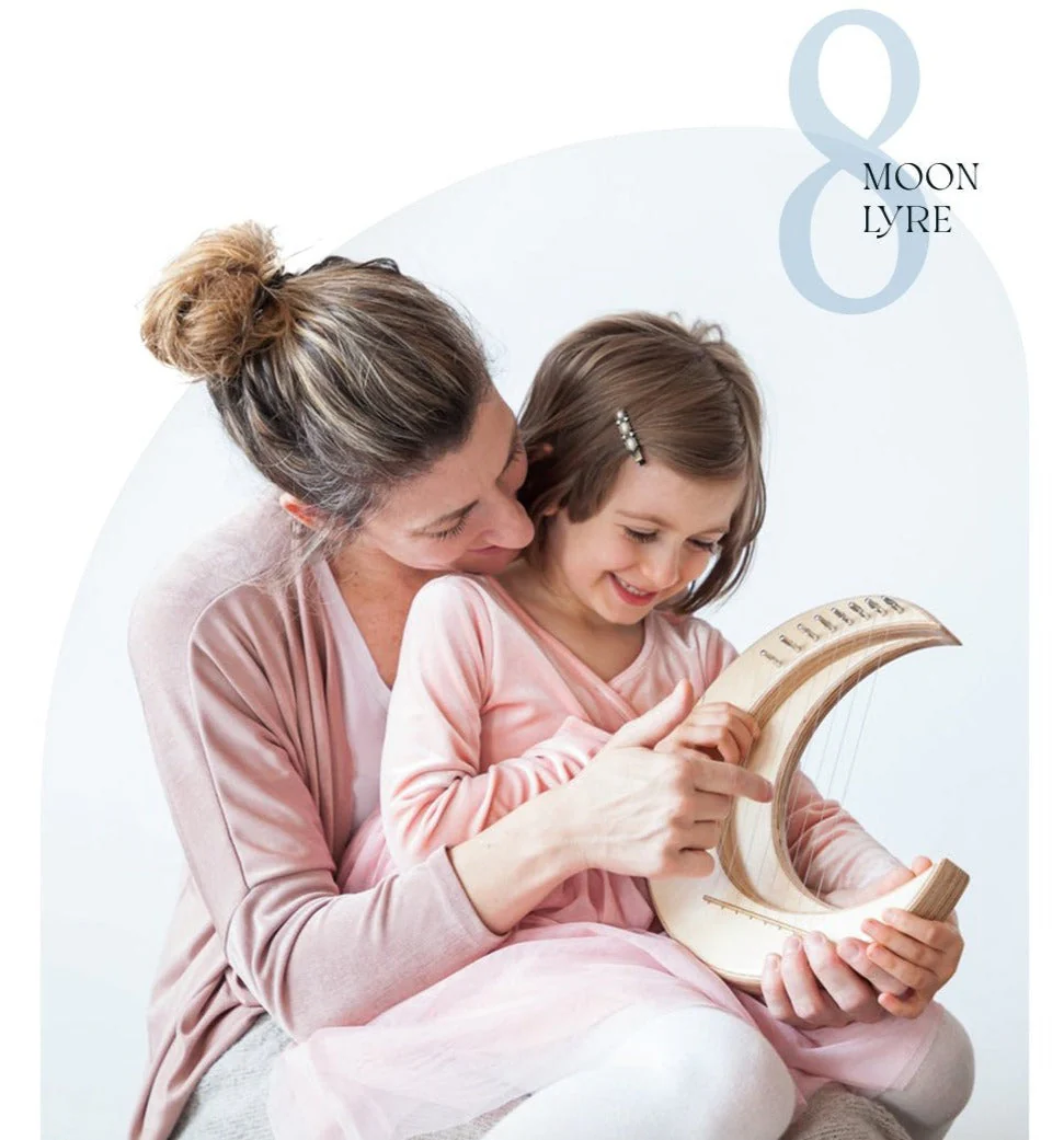 Moon Lyre Harp Instrument for Beginners - 8/11/15 Strings - Image 8