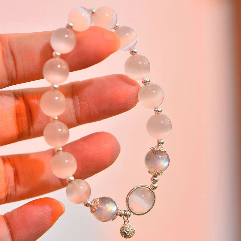8mm Cat Eye Moonstone Love Bracelet for Support - Image 5