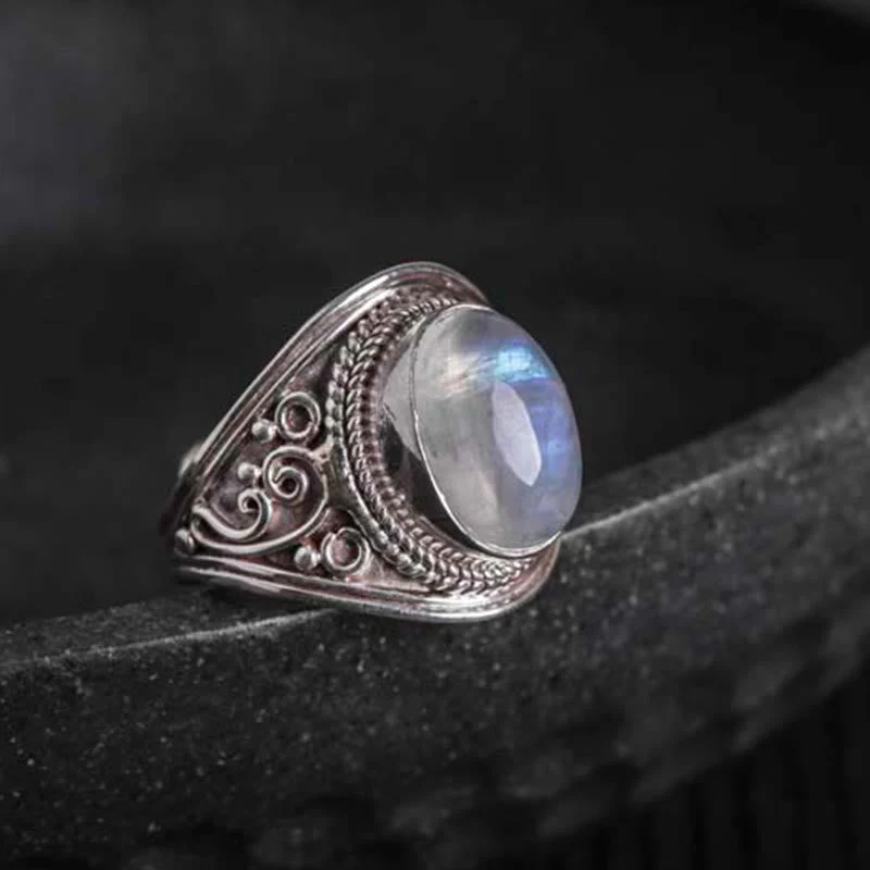 Adjustable Moonstone Ring in 925 Sterling Silver for Healing - Image 10