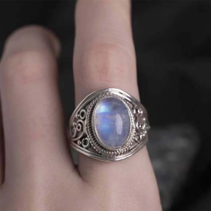 Adjustable Moonstone Ring in 925 Sterling Silver for Healing - Image 11
