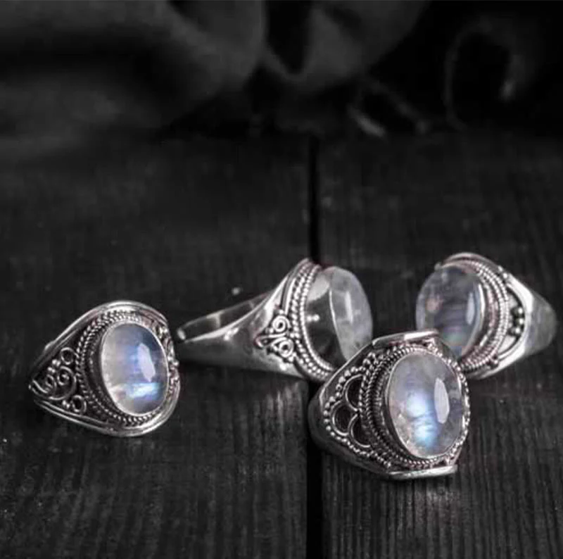 Adjustable Moonstone Ring in 925 Sterling Silver for Healing - Image 15