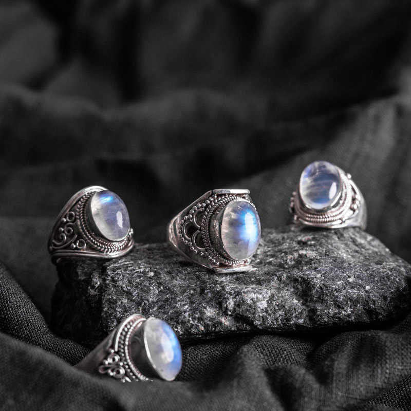 Adjustable Moonstone Ring in 925 Sterling Silver for Healing - Image 2
