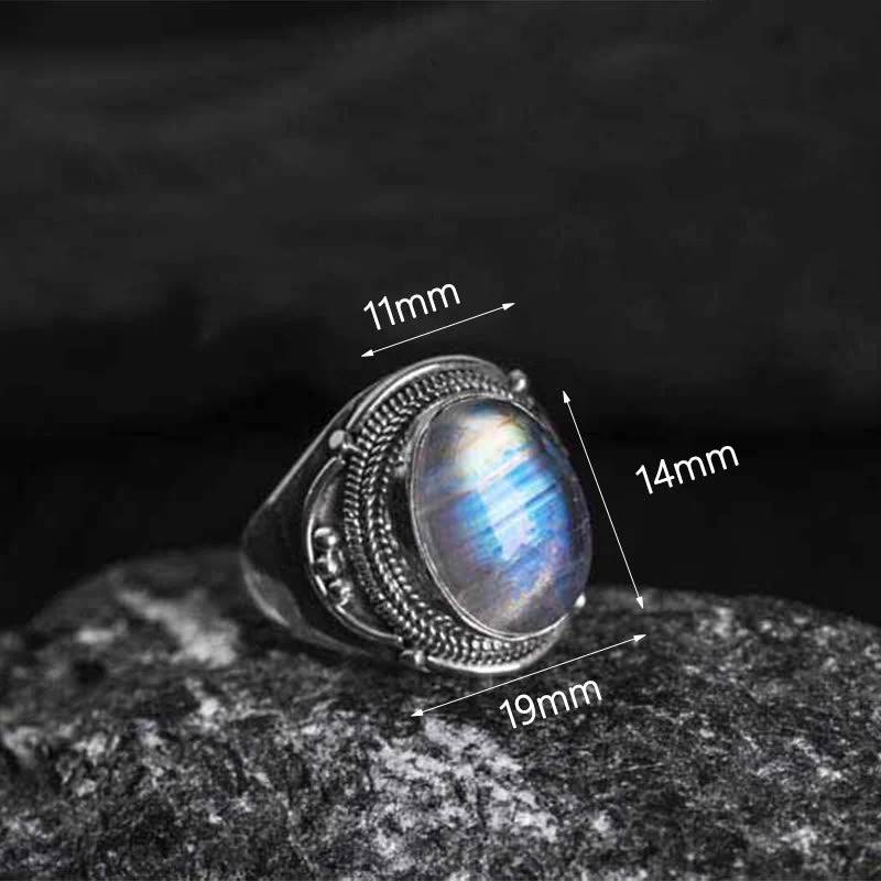 Adjustable Moonstone Ring in 925 Sterling Silver for Healing - Image 5