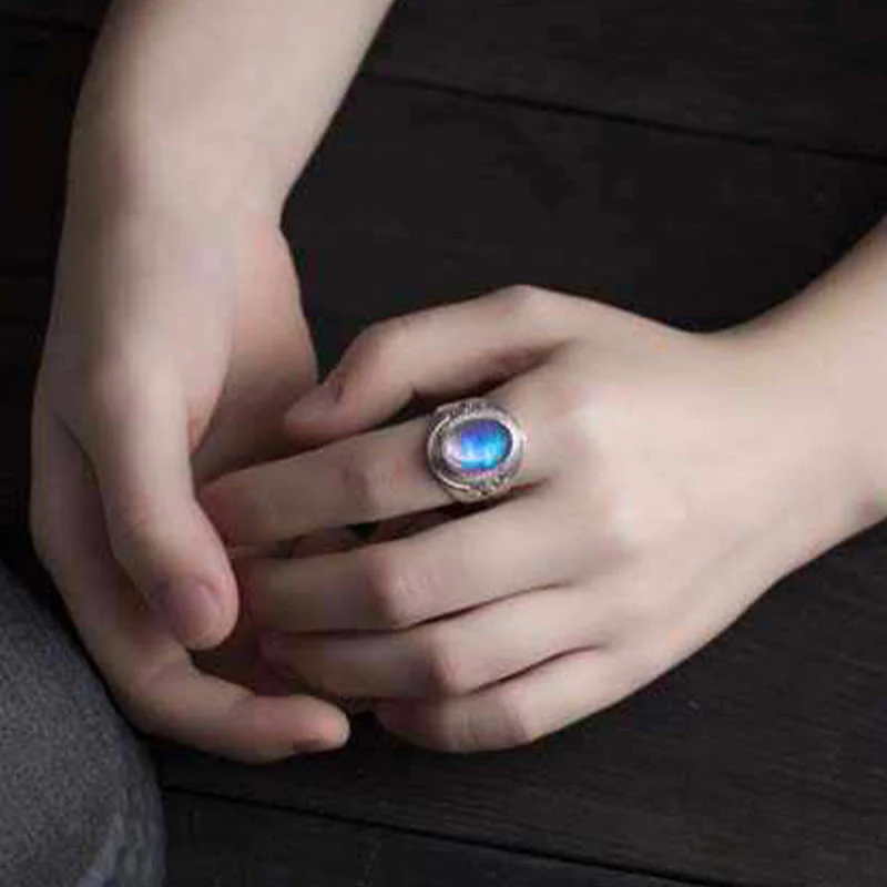Adjustable Moonstone Ring in 925 Sterling Silver for Healing - Image 6