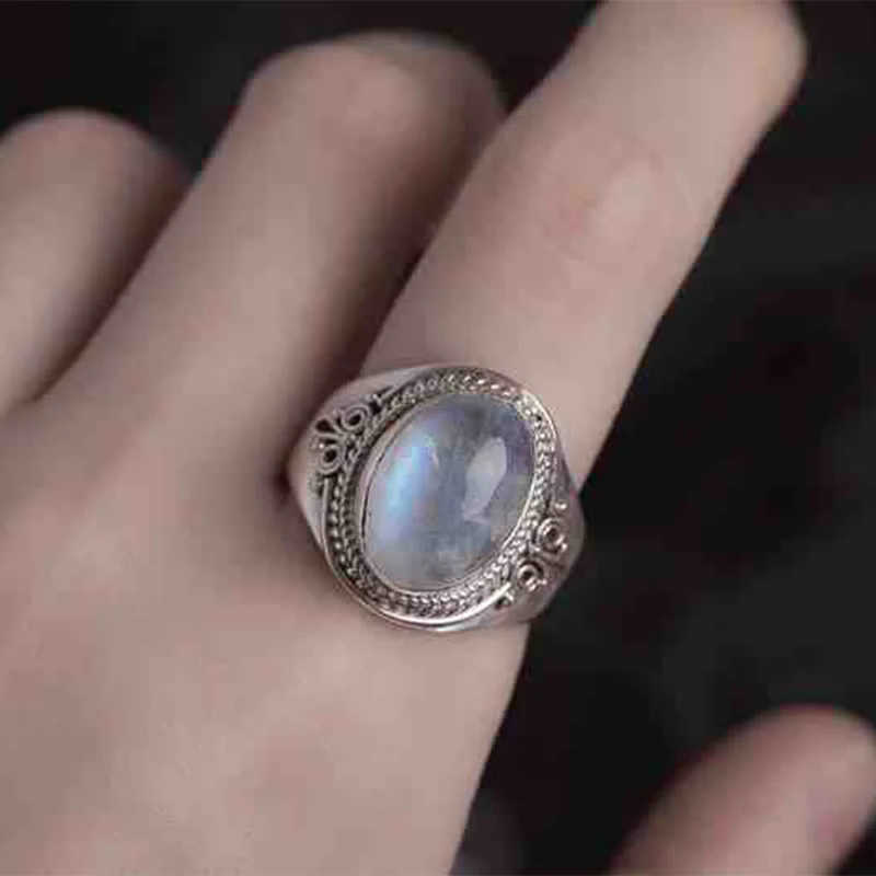 Adjustable Moonstone Ring in 925 Sterling Silver for Healing - Image 8