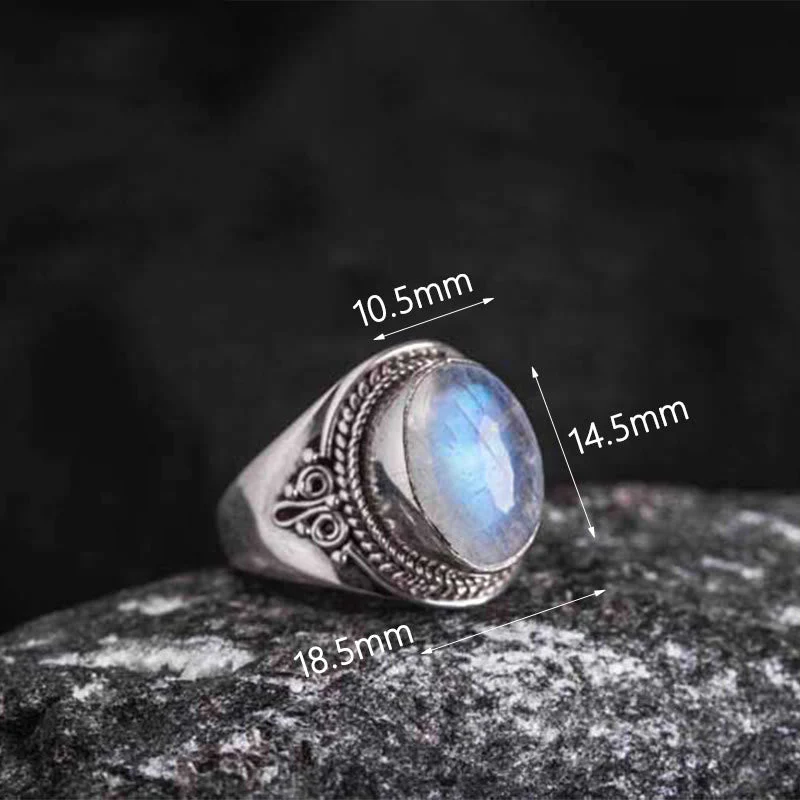 Adjustable Moonstone Ring in 925 Sterling Silver for Healing - Image 9