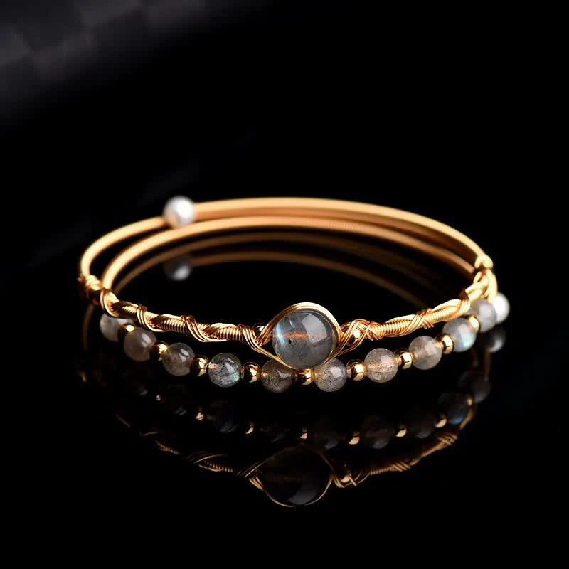 Moonstone Love Bracelet for Calm & Healing in Premium Metal 15-20cm - Image 2