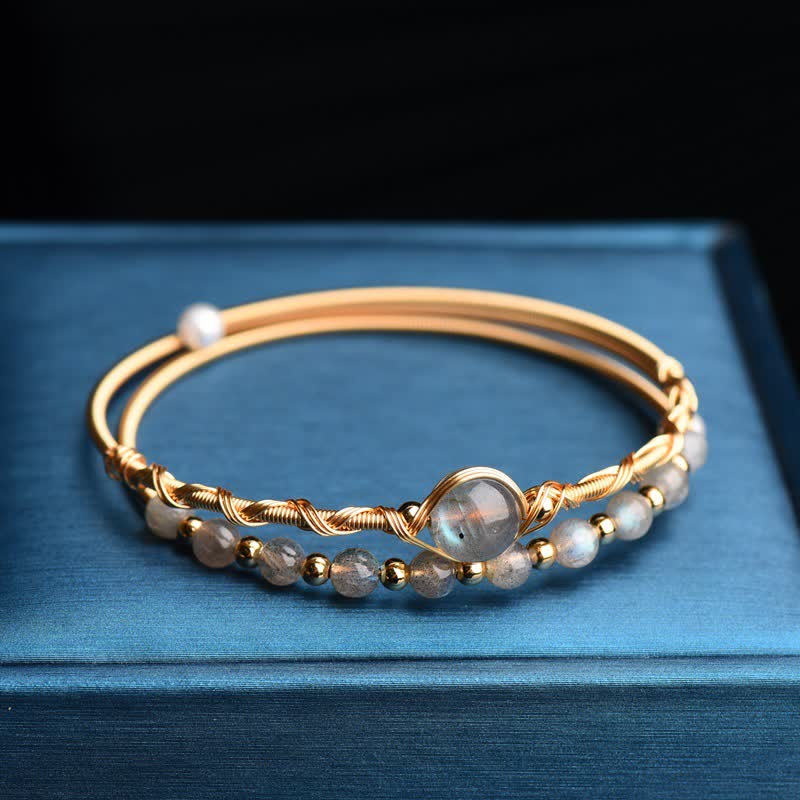 Moonstone Love Bracelet for Calm & Healing in Premium Metal 15-20cm - Image 3