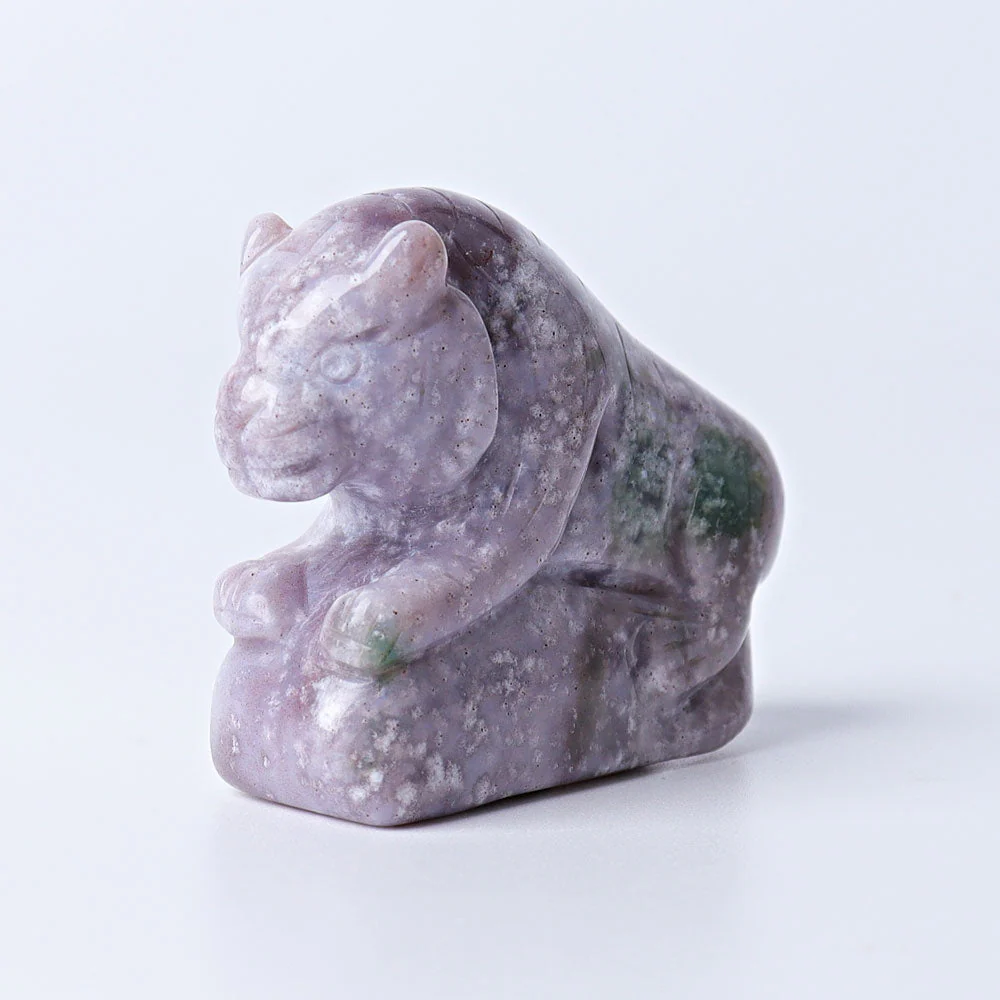 2.2 inch Moss Agate Tiger Crystal Carving Figurine - Image 8