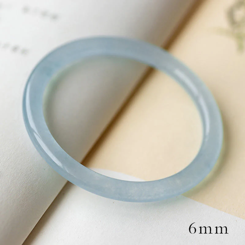 Aquamarine Serenity Bangle Bracelet - 6mm & 8mm Options - Image 2