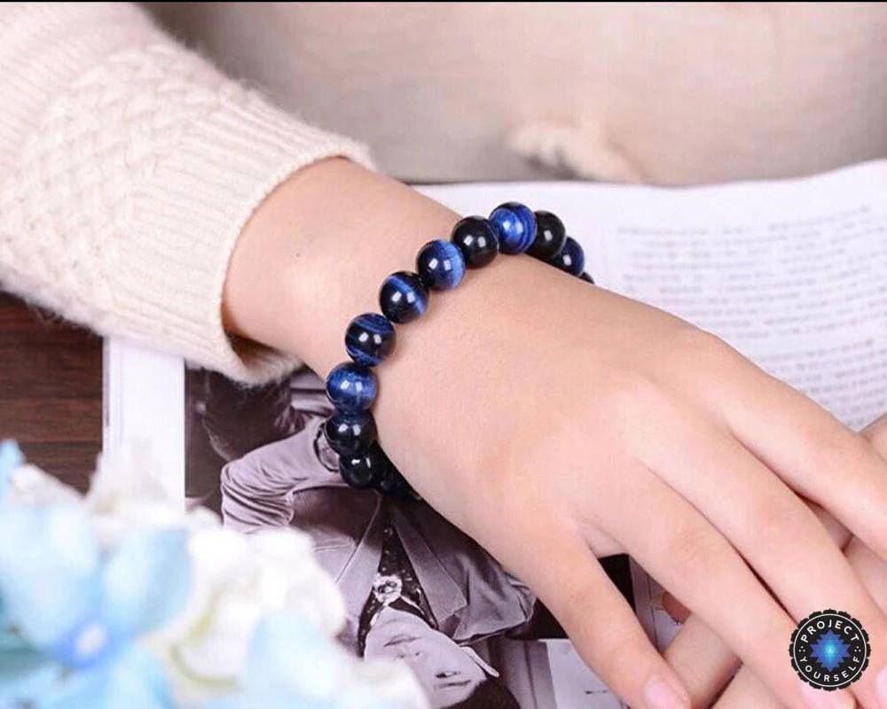Blue Tiger Eye Bracelet - Intuition and Protection - Image 13