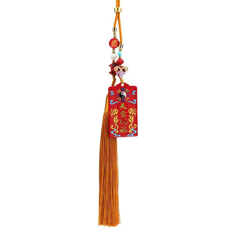 Cinnabar Yin Yang Car Hanging with Bagua & Fu Symbols - Image 12