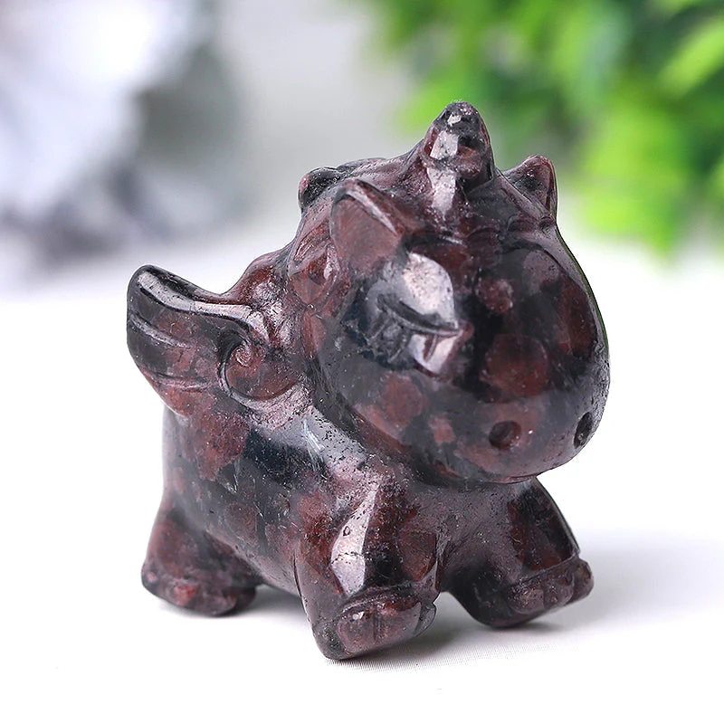 Natural Garnet Crystal Unicorn Carving 2 Inch Handcrafted - Image 5