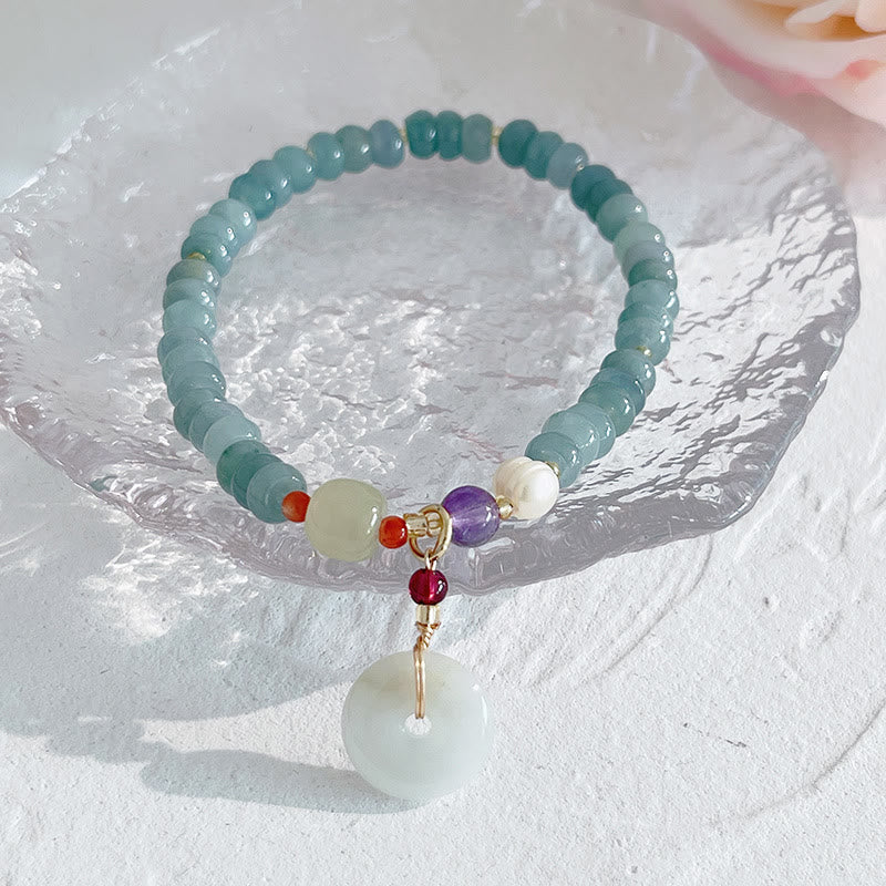 Natural Hetian Jade Prosperity Bracelet with PiXiu Charm - Image 10