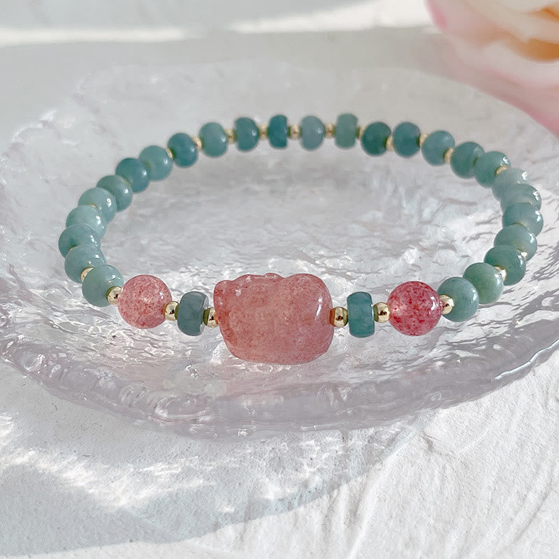 Natural Hetian Jade Prosperity Bracelet with PiXiu Charm - Image 13