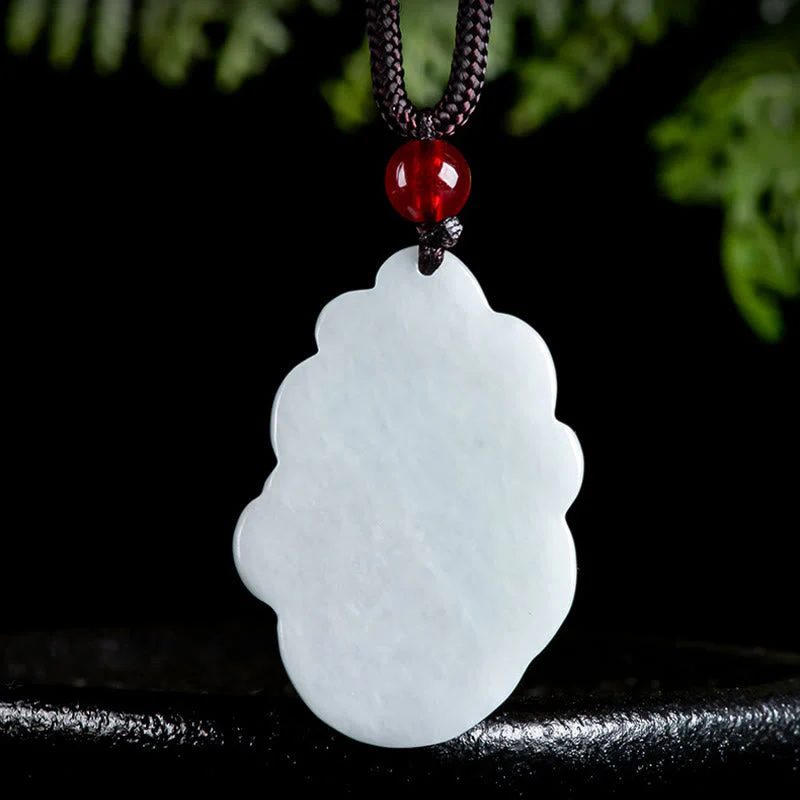 Natural Jade Nine-Tailed Fox Luck Necklace Pendant - Image 4