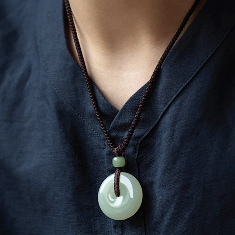 Natural Round Jade Necklace for Prosperity and Luck - Image 11