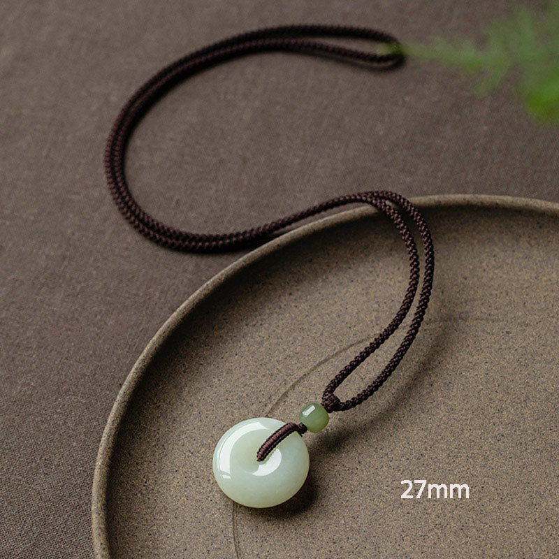 Natural Round Jade Necklace for Prosperity and Luck - Image 15