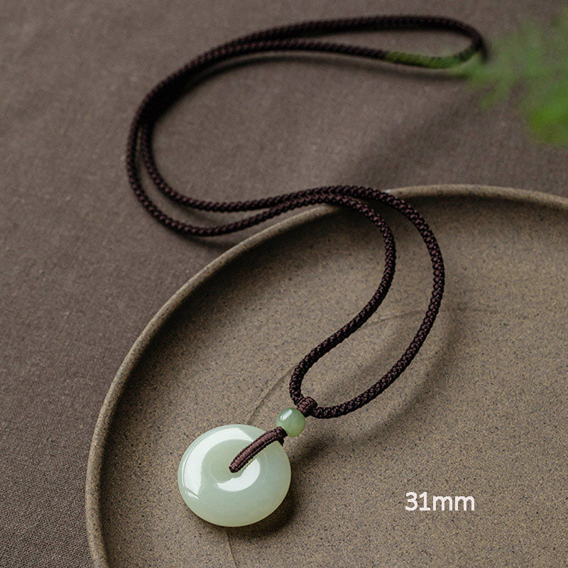 Natural Round Jade Necklace for Prosperity and Luck - Image 17