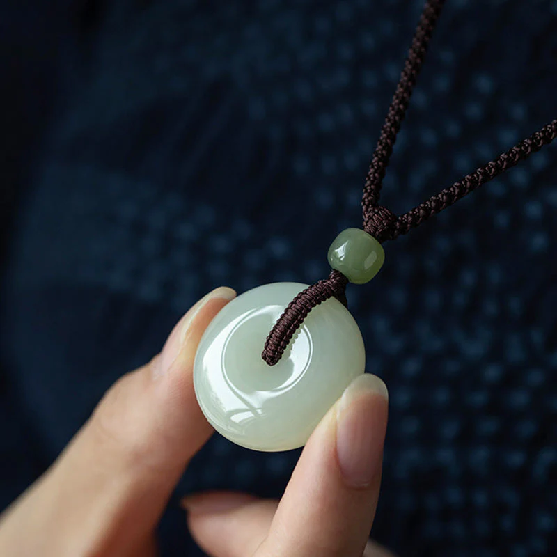 Natural Round Jade Necklace for Prosperity and Luck - Image 5