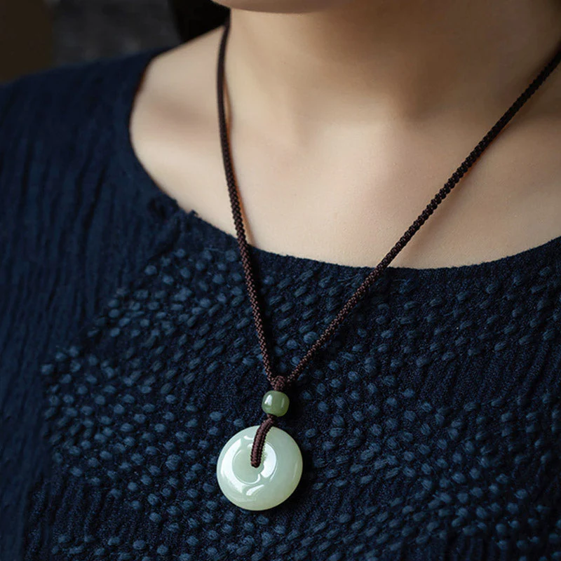 Natural Round Jade Necklace for Prosperity and Luck - Image 6