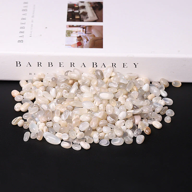 Natural Moonstone Chips 5-9mm Tumbled Stones for Healing - Image 2