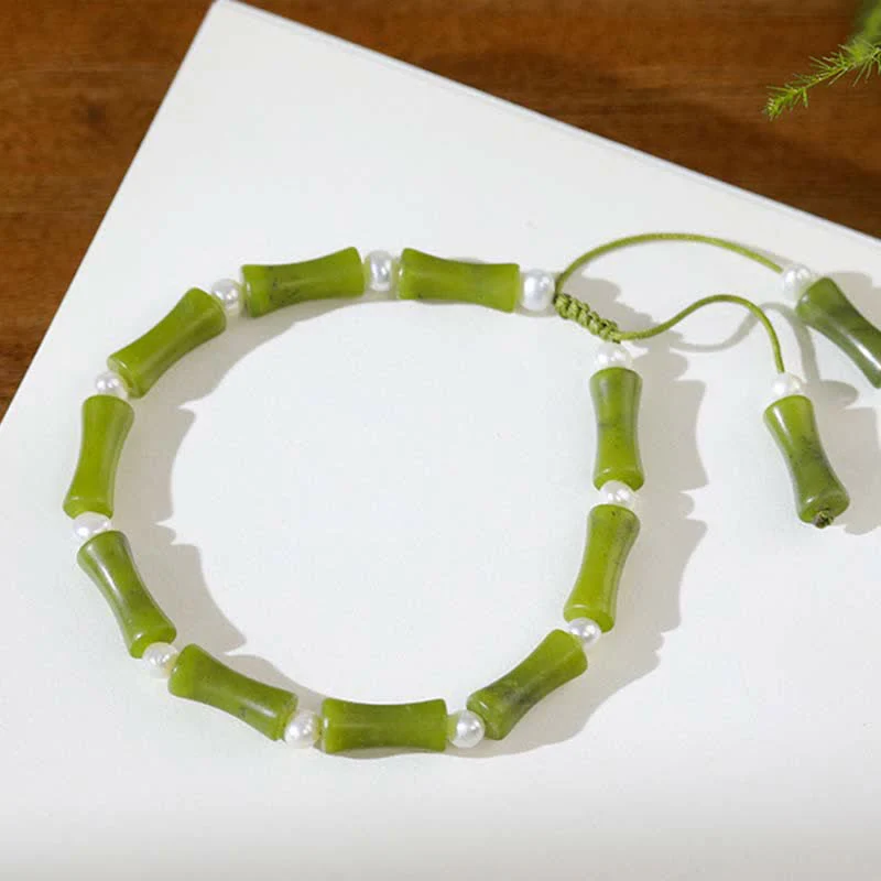 Natural Peridot Spiritual Bracelet with Bamboo Pattern for Love & Peace - Image 7