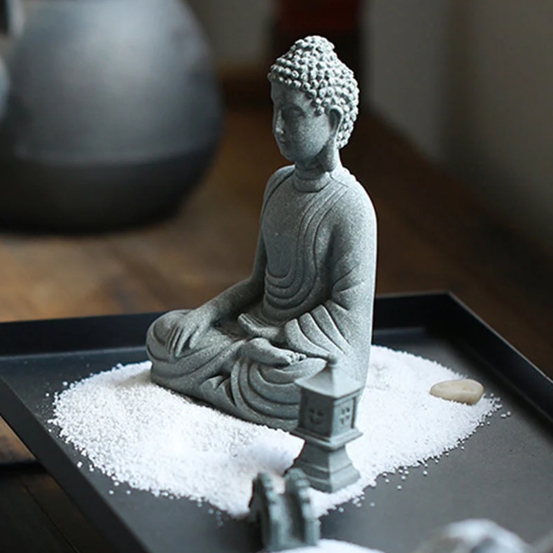Natural Sandstone Buddha Statue | Meditation Compassion Decor - Image 12