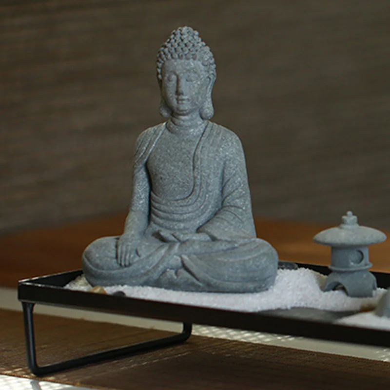 Natural Sandstone Buddha Statue | Meditation Compassion Decor - Image 13