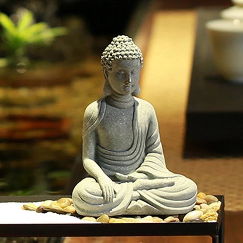 Natural Sandstone Buddha Statue | Meditation Compassion Decor - Image 2