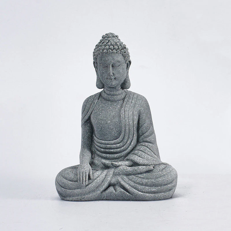 Natural Sandstone Buddha Statue | Meditation Compassion Decor - Image 3