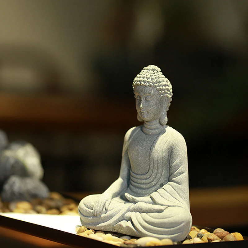 Natural Sandstone Buddha Statue | Meditation Compassion Decor - Image 4