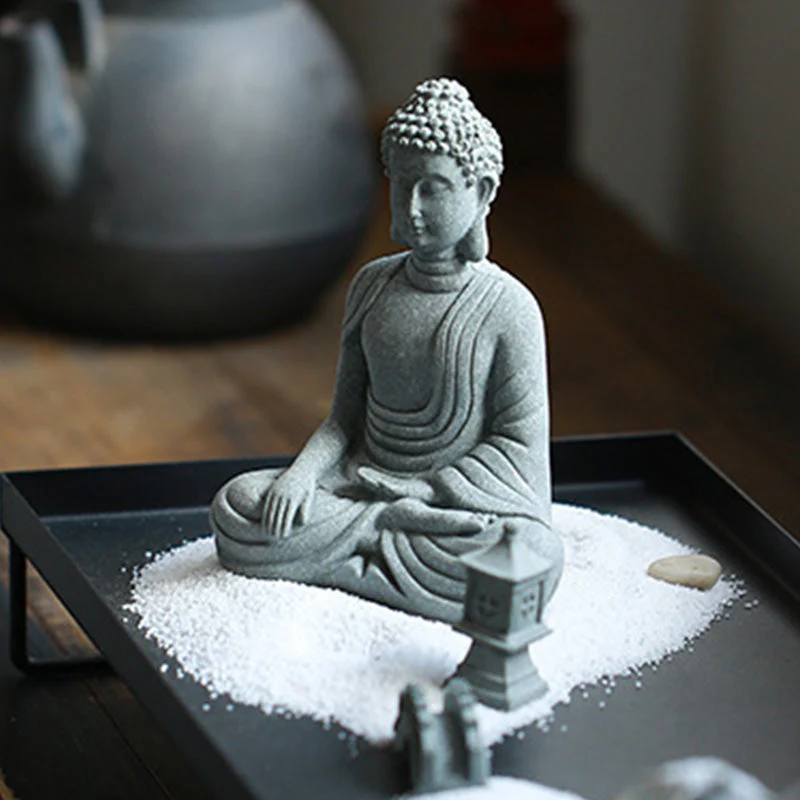 Natural Sandstone Buddha Statue | Meditation Compassion Decor - Image 5