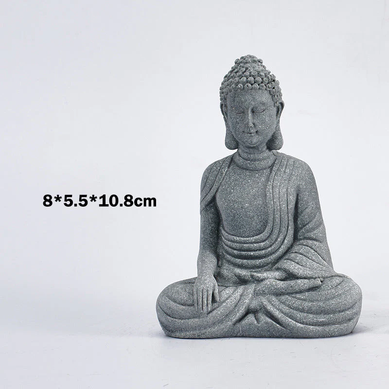 Natural Sandstone Buddha Statue | Meditation Compassion Decor - Image 6