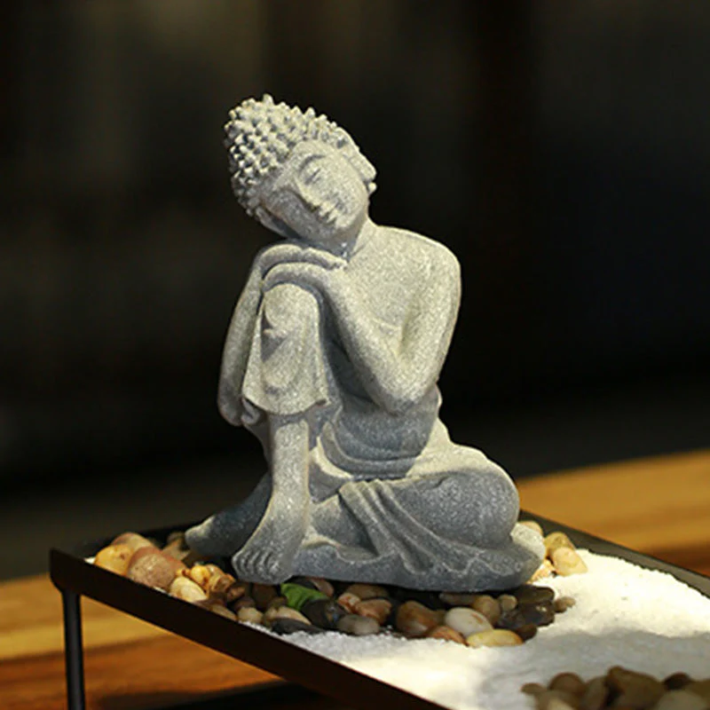 Natural Sandstone Buddha Statue | Meditation Compassion Decor - Image 9