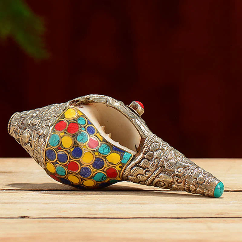Natural Colorful Shankha Conch Shell Decoration for Zen Decor - Image 4