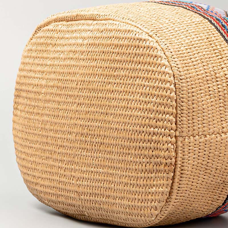 Straw Woven Geometric Bucket Bag with Tassels for Beach - Image 5
