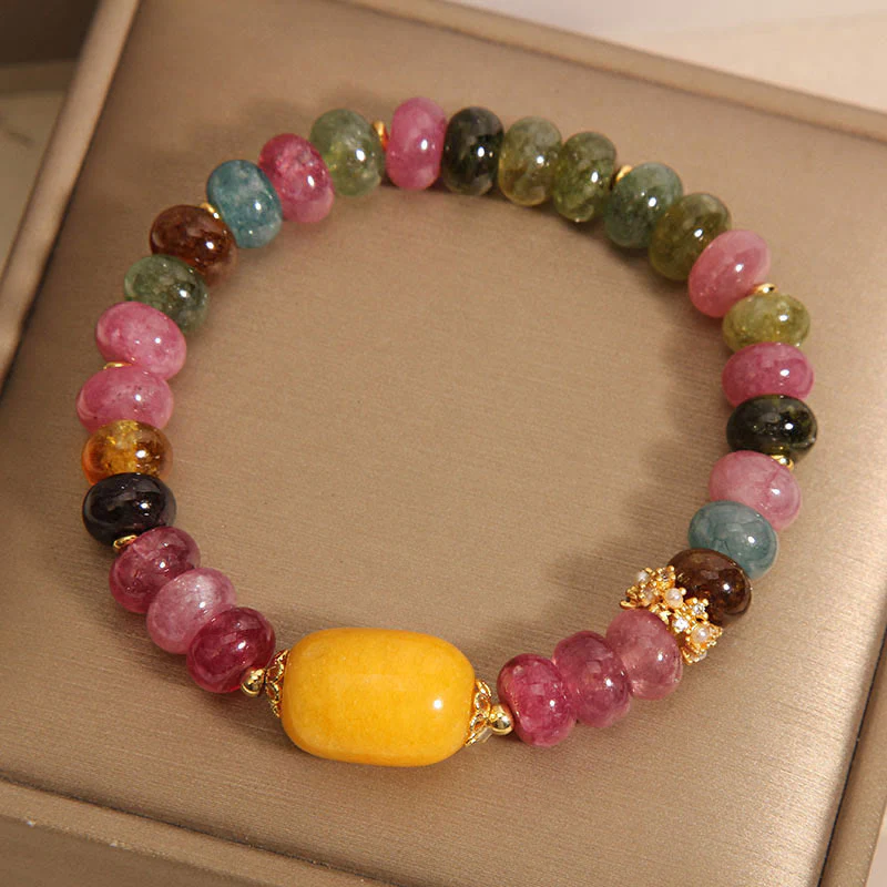 Natural Tourmaline Topaz Spiritual Bracelet for Positivity - Image 3