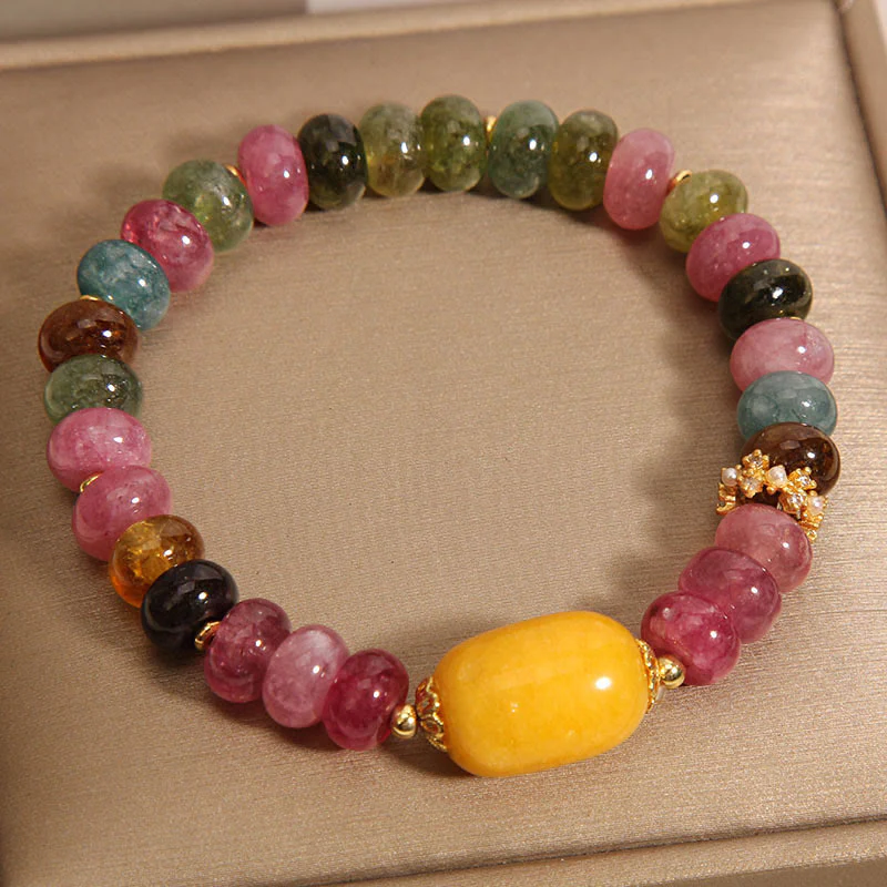 Natural Tourmaline Topaz Spiritual Bracelet for Positivity - Image 4