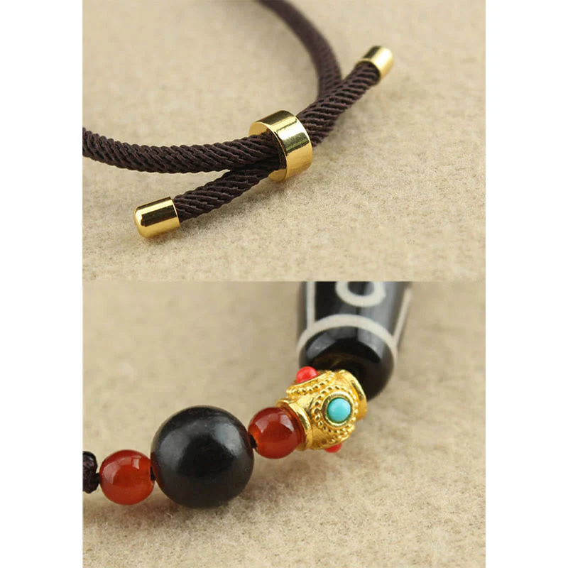 Nine-Eye Dzi Bead Protection Necklace | Tibetan Agate Pendant - Image 6