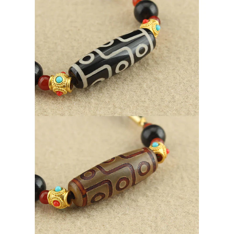 Nine-Eye Dzi Bead Protection Necklace | Tibetan Agate Pendant - Image 9